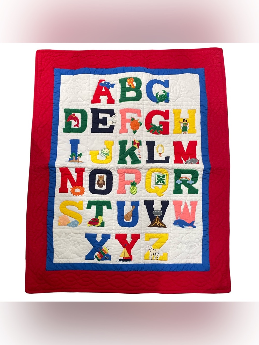 ABC Quilted Baby Crib Blanket Nursery Playmat Carpet Educational Decor 38"x48"